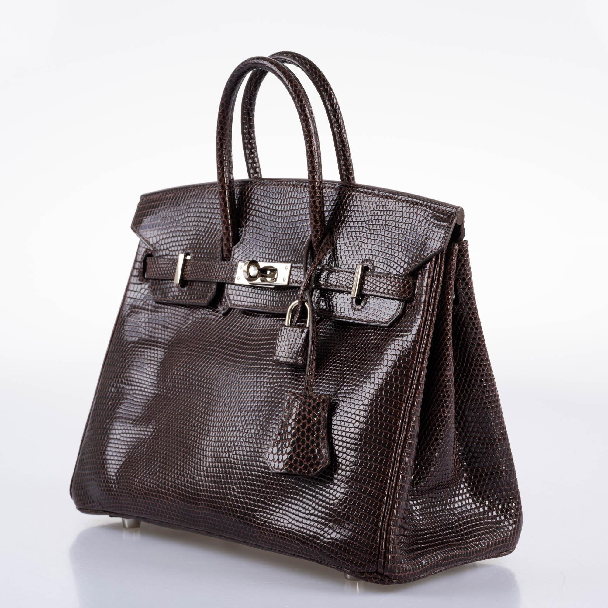 Hermes Birkin 25 Havane Nilo Lizard with Palladium Hardware - 2007, K Square - Exclusu