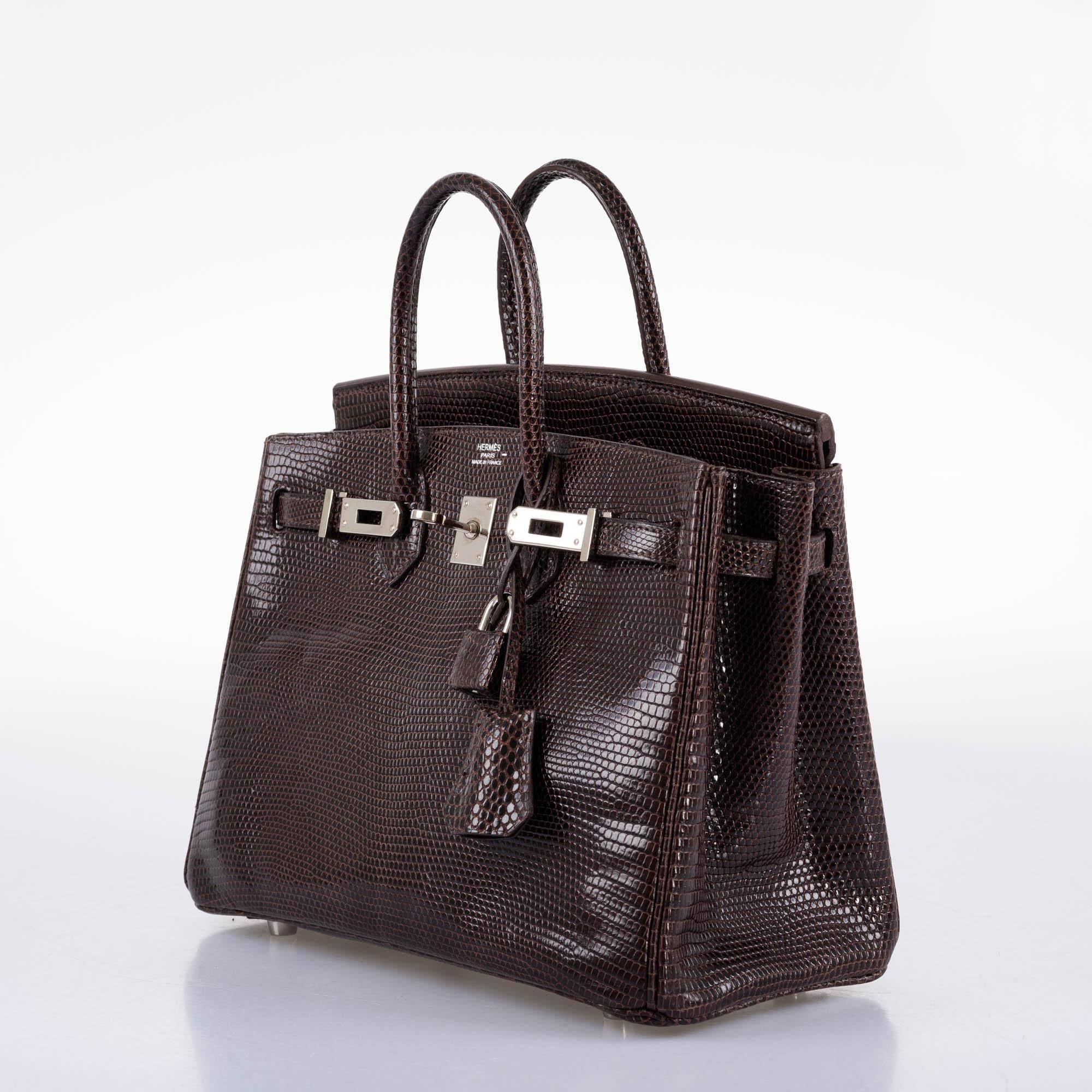 Hermes Birkin 25 Havane Nilo Lizard with Palladium Hardware - 2007, K Square - Exclusu