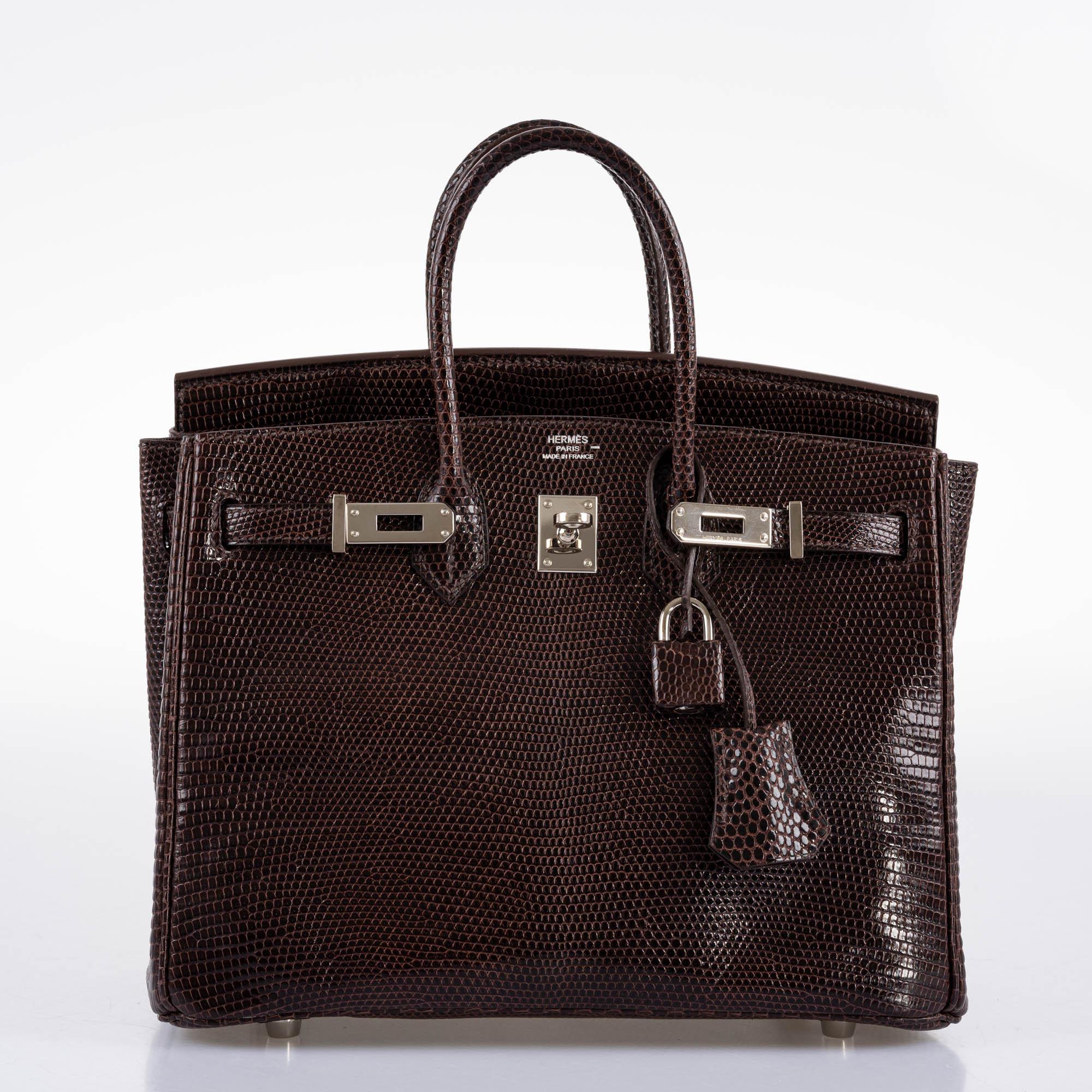 Hermes Birkin 25 Havane Nilo Lizard with Palladium Hardware - 2007, K Square - Exclusu