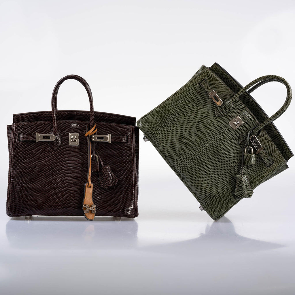 Hermes Birkin 25 Havane Nilo Lizard with Palladium Hardware - 2007, K Square - Exclusu