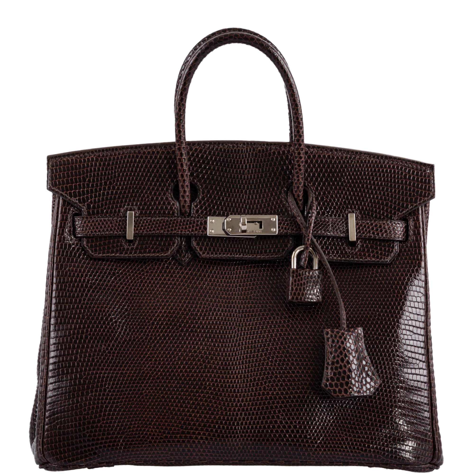 Hermes Birkin 25 Havane Nilo Lizard with Palladium Hardware - 2007, K Square - Exclusu