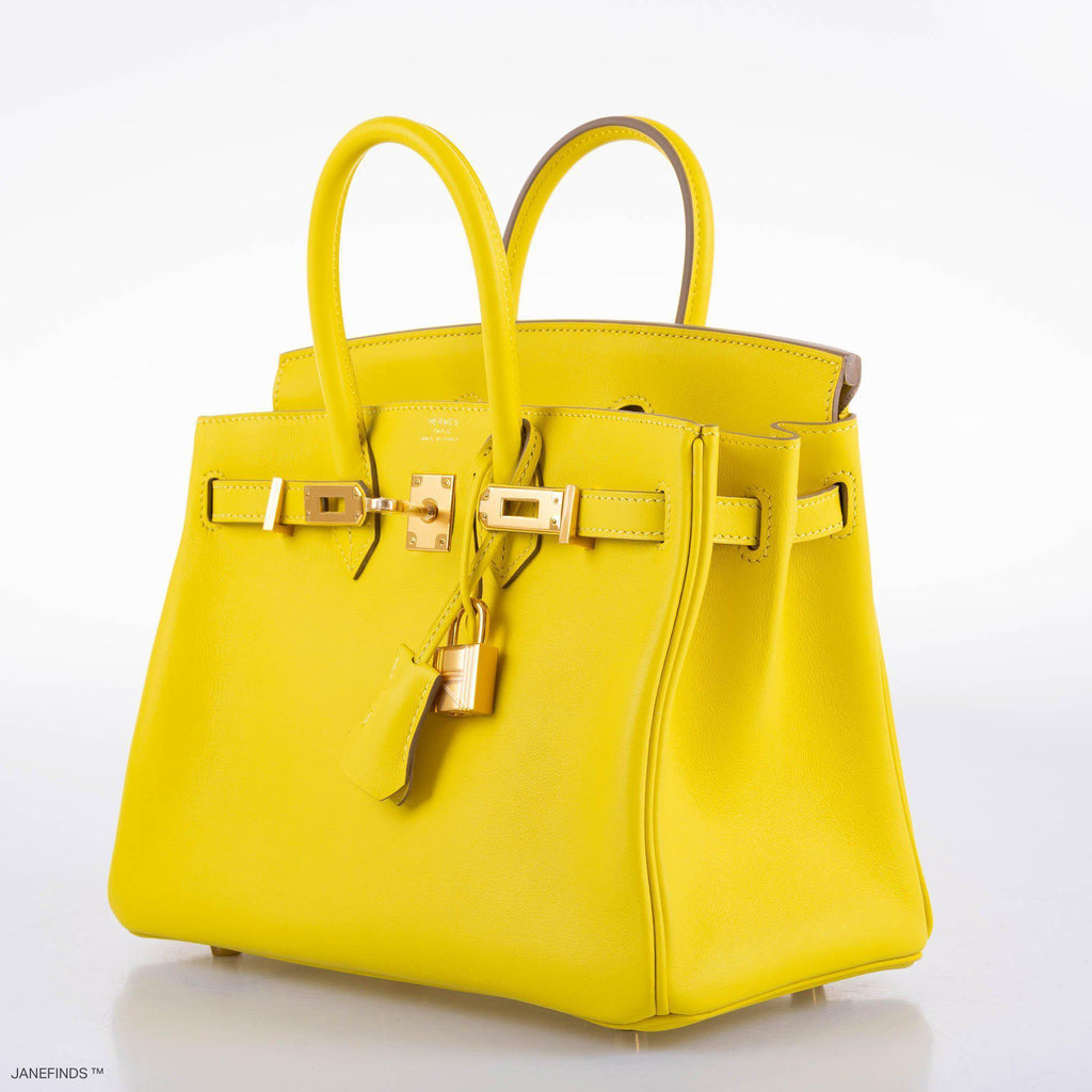 Hermes Birkin 25 Lime Swift Leather Gold Hardware - 2019, D - Exclusu