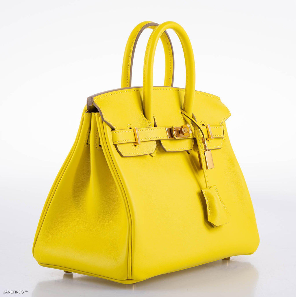 Hermes Birkin 25 Lime Swift Leather Gold Hardware - 2019, D - Exclusu