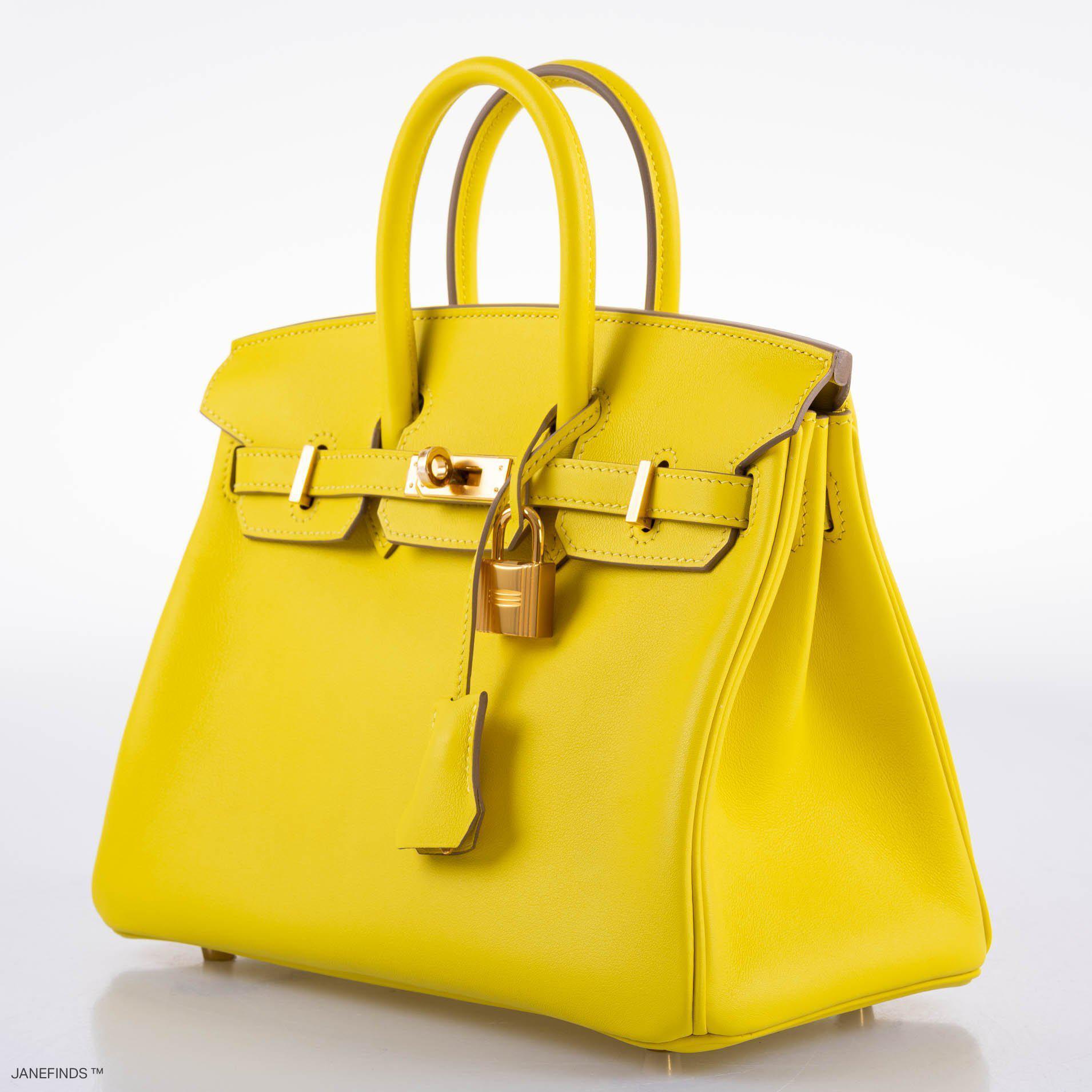 Hermes Birkin 25 Lime Swift Leather Gold Hardware - 2019, D - Exclusu