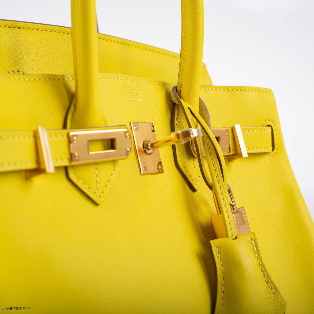 Hermes Birkin 25 Lime Swift Leather Gold Hardware - 2019, D - Exclusu