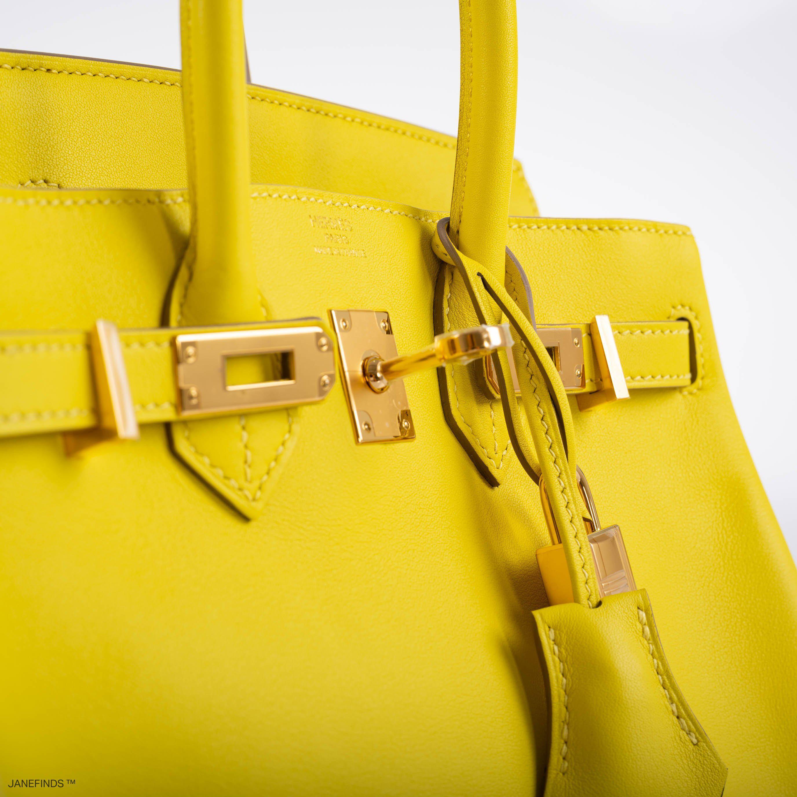 Hermes Birkin 25 Lime Swift Leather Gold Hardware - 2019, D - Exclusu