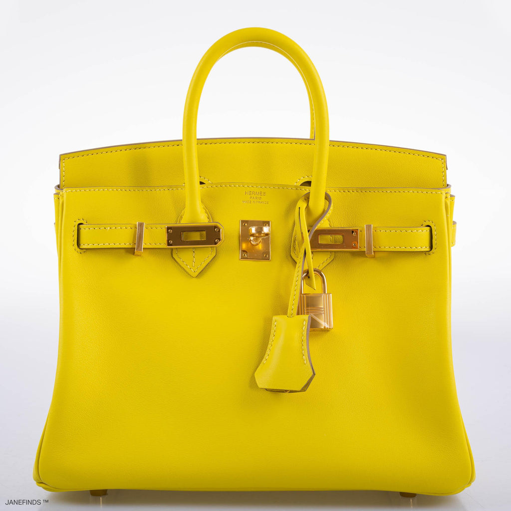 Hermes Birkin 25 Lime Swift Leather Gold Hardware - 2019, D - Exclusu