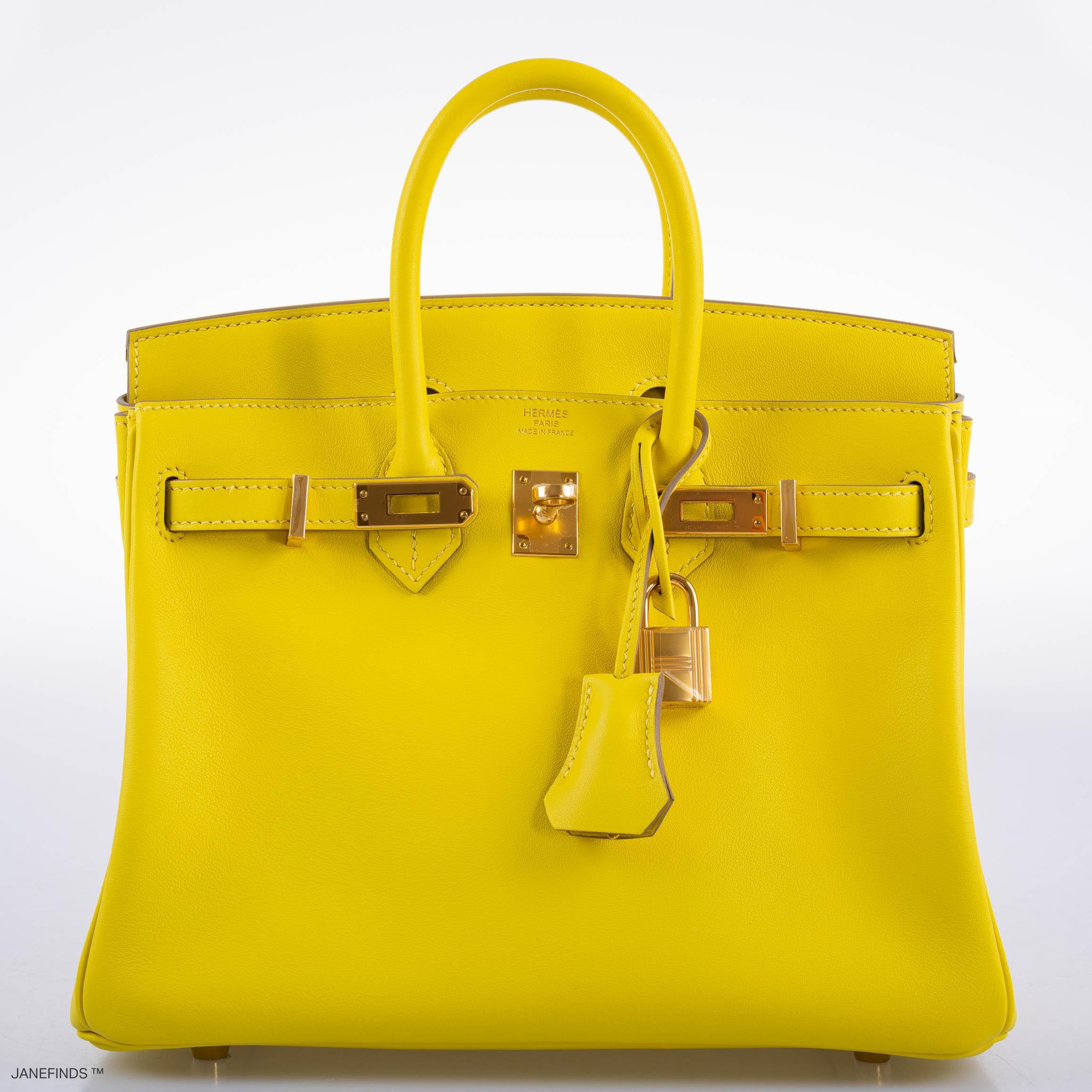 Hermes Birkin 25 Lime Swift Leather Gold Hardware - 2019, D - Exclusu