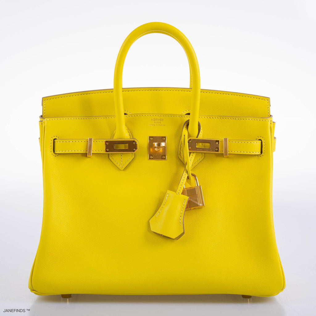 Hermes Birkin 25 Lime Swift Leather Gold Hardware - 2019, D - Exclusu
