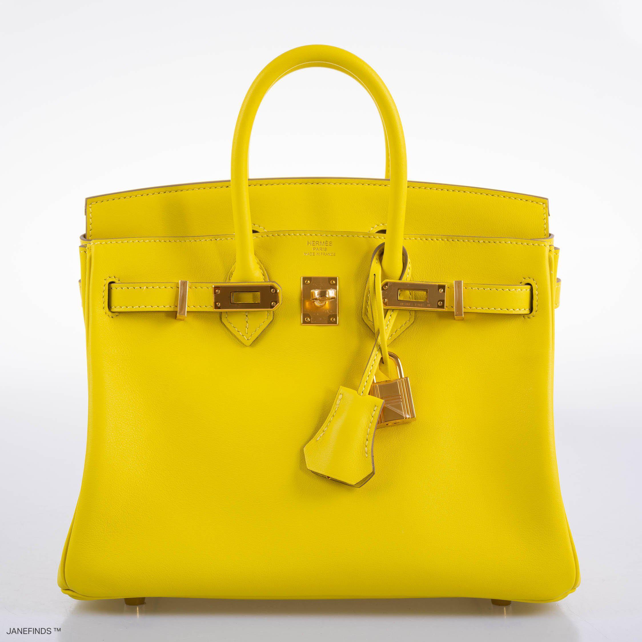 Hermes Birkin 25 Lime Swift Leather Gold Hardware - 2019, D - Exclusu