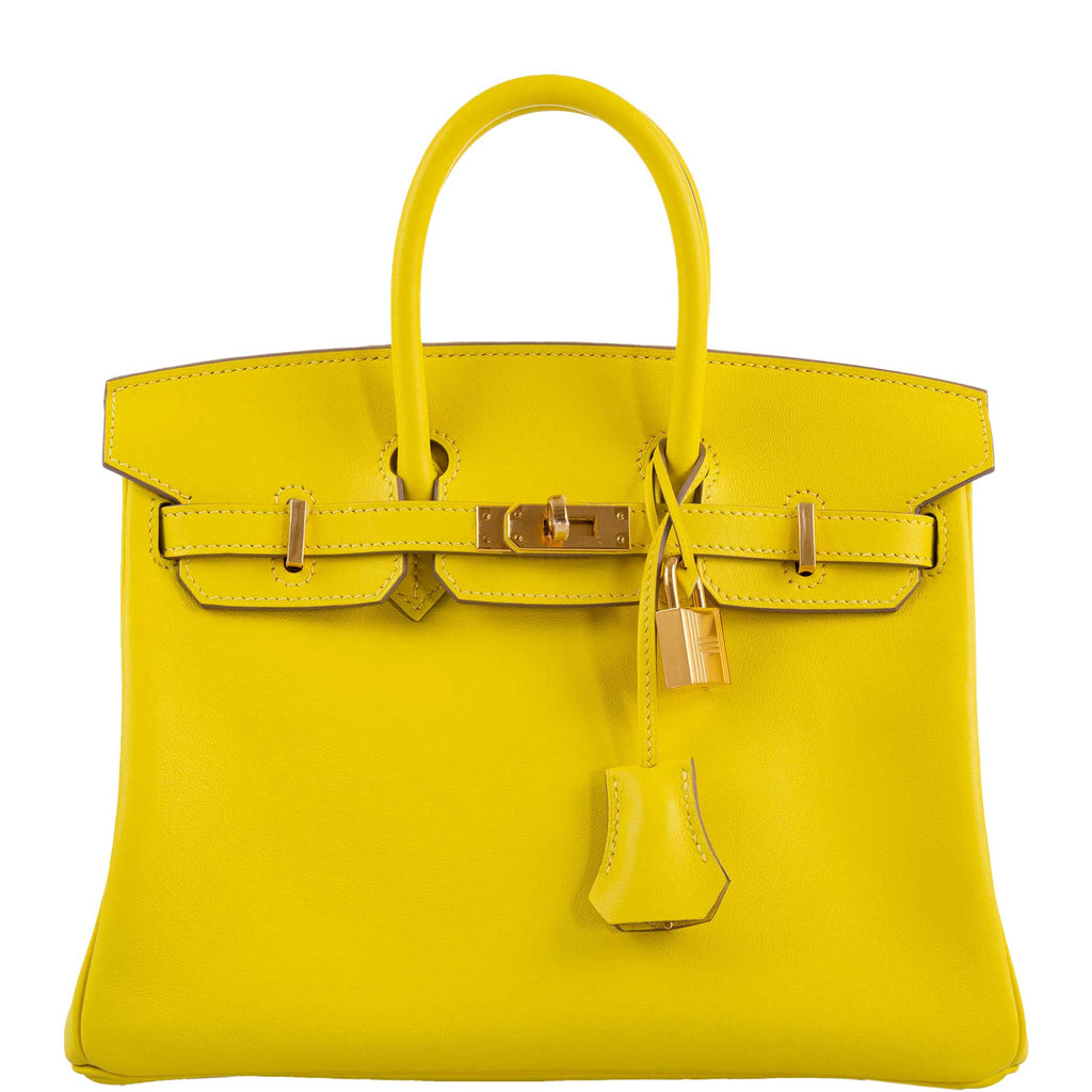 Hermes Birkin 25 Lime Swift Leather Gold Hardware - 2019, D - Exclusu