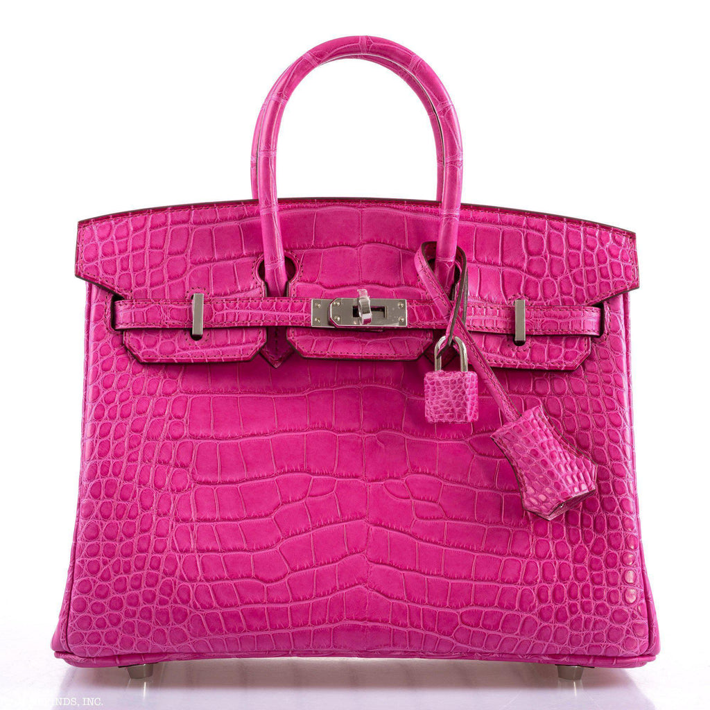 Hermes Birkin 25 Rose Shocking Matte Alligator Palladium Hardware- 2020,Y - Exclusu