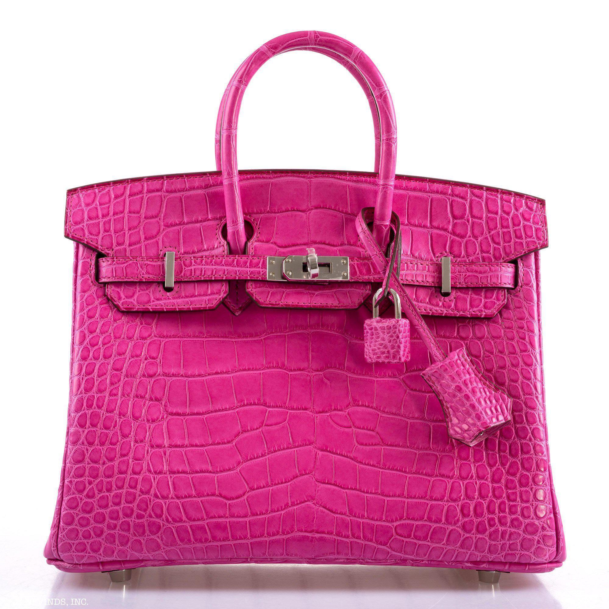 Hermes Birkin 25 Rose Shocking Matte Alligator Palladium Hardware- 2020,Y - Exclusu