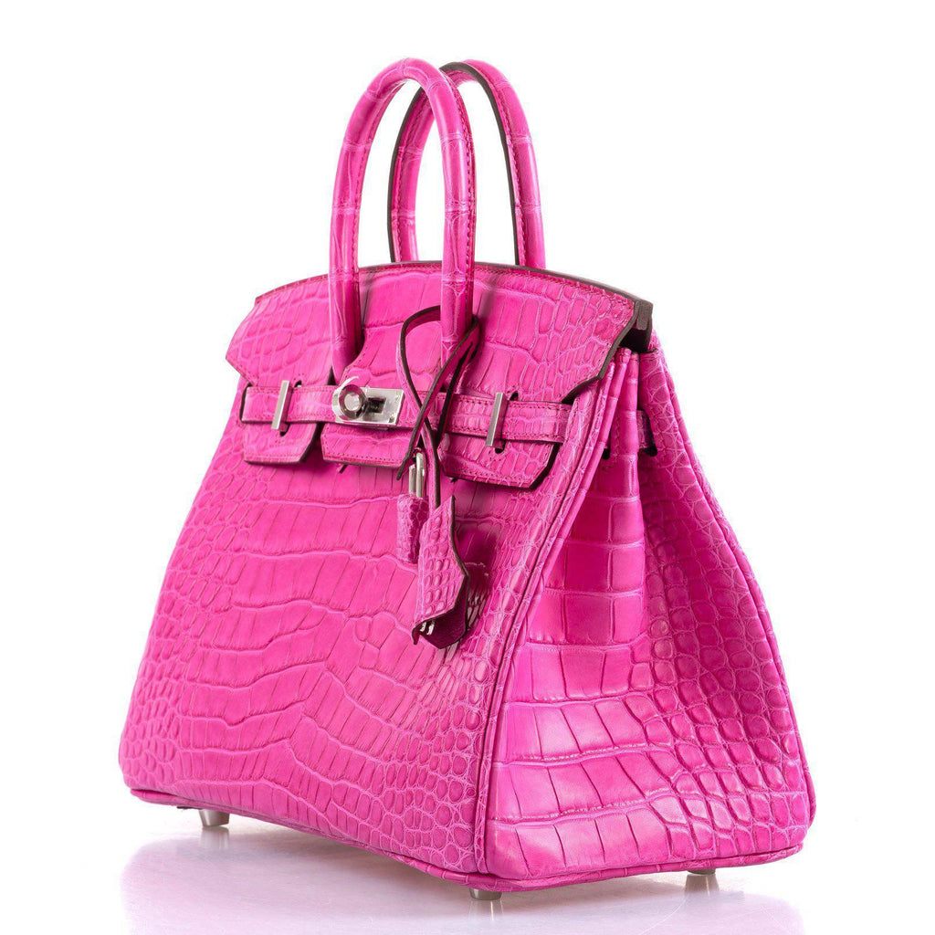 Hermes Birkin 25 Rose Shocking Matte Alligator Palladium Hardware- 2020,Y - Exclusu
