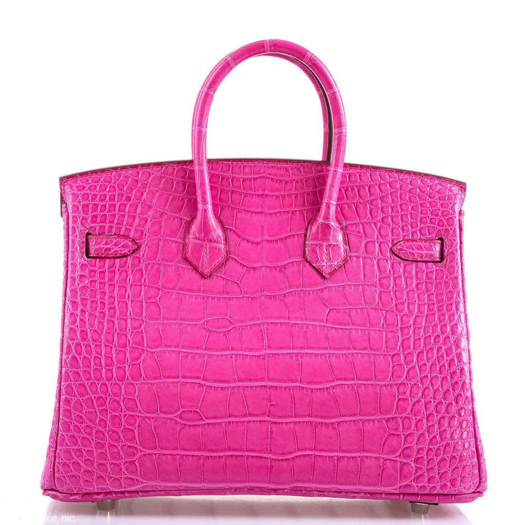 Hermes Birkin 25 Rose Shocking Matte Alligator Palladium Hardware- 2020,Y - Exclusu