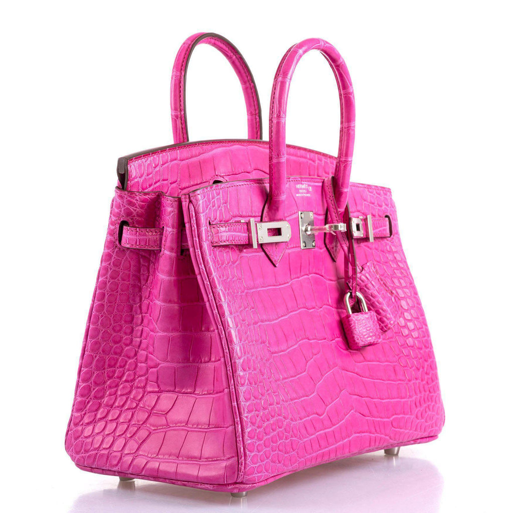 Hermes Birkin 25 Rose Shocking Matte Alligator Palladium Hardware- 2020,Y - Exclusu