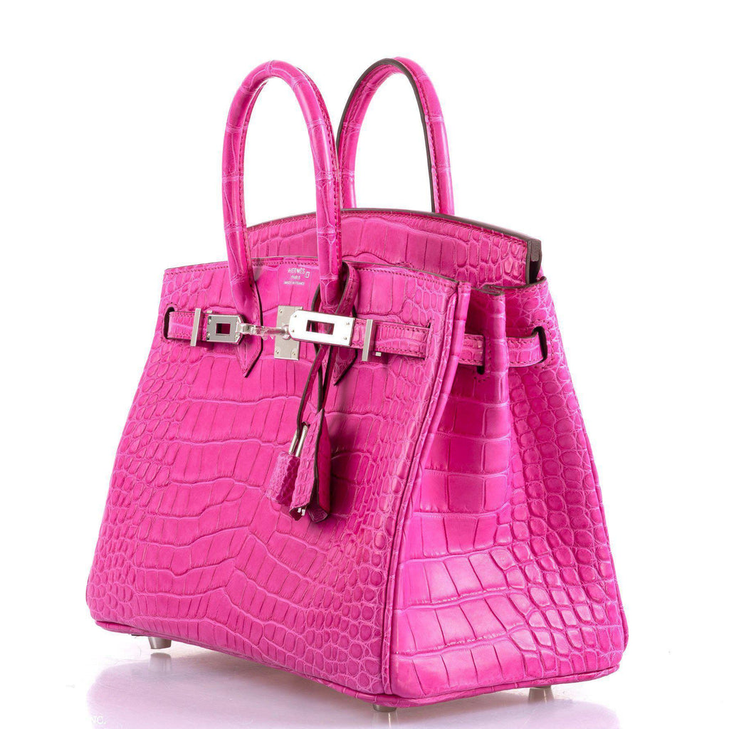 Hermes Birkin 25 Rose Shocking Matte Alligator Palladium Hardware- 2020,Y - Exclusu