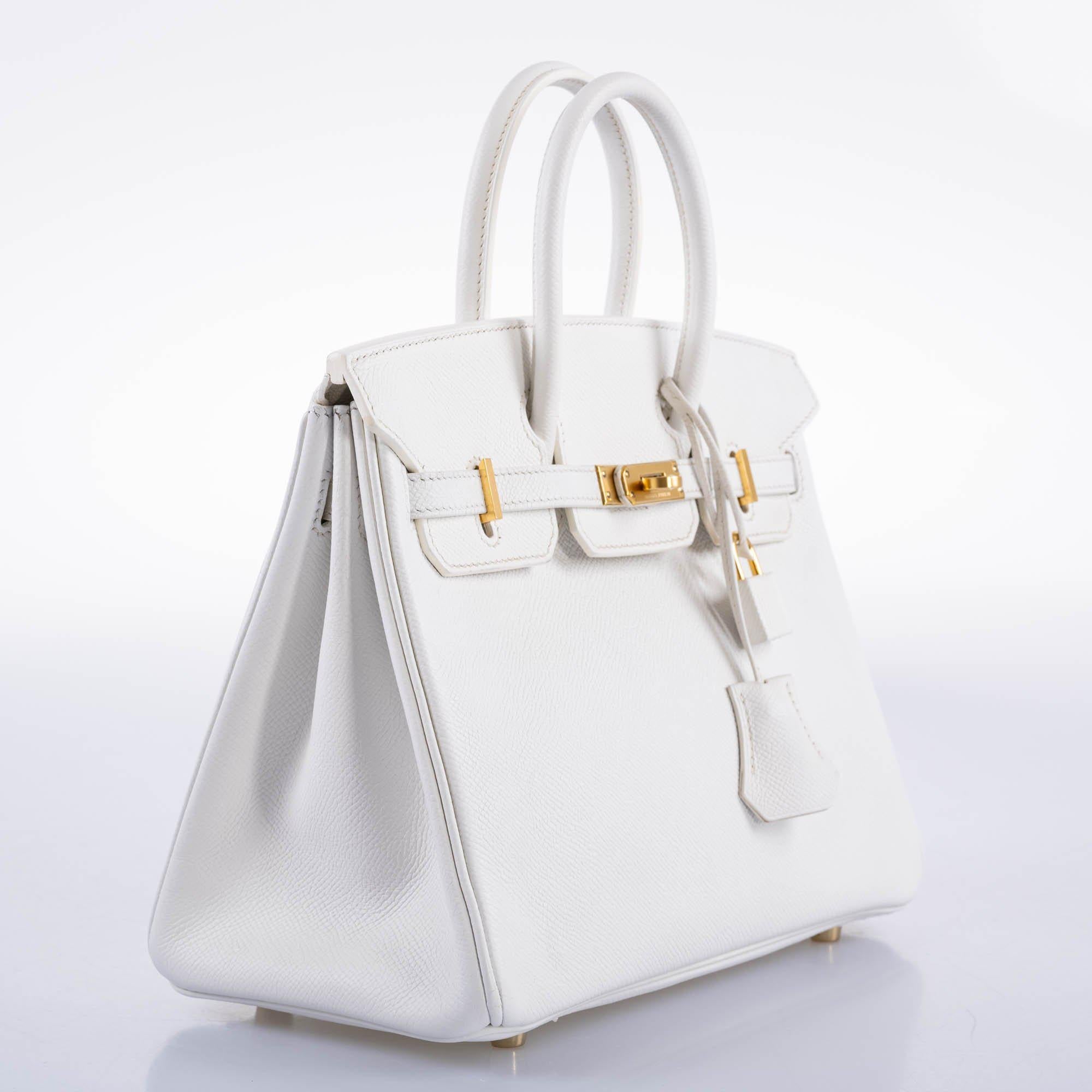 Hermes Birkin 25 White Epsom with Gold Hardware - 2008, L Square - Exclusu