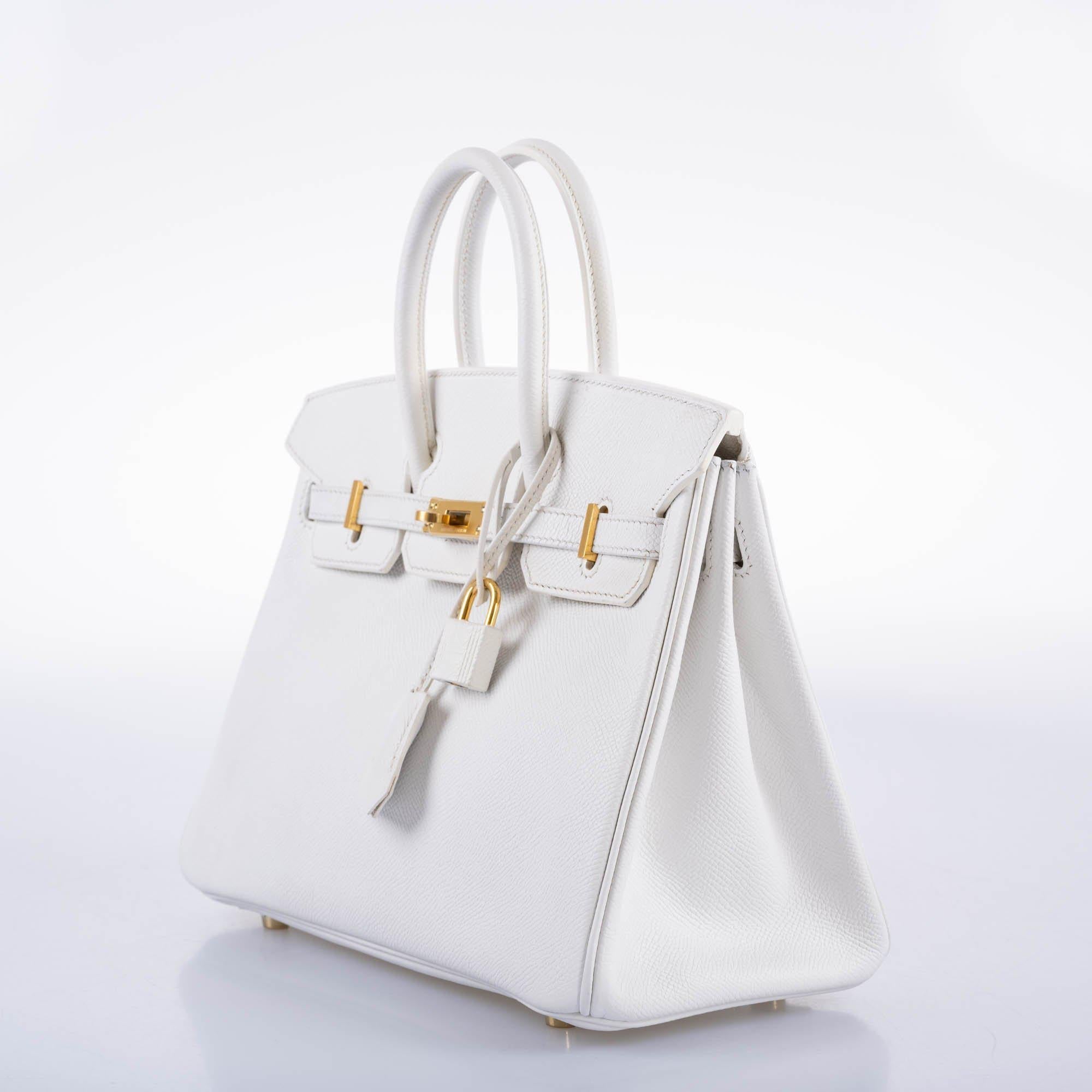 Hermes Birkin 25 White Epsom with Gold Hardware - 2008, L Square - Exclusu
