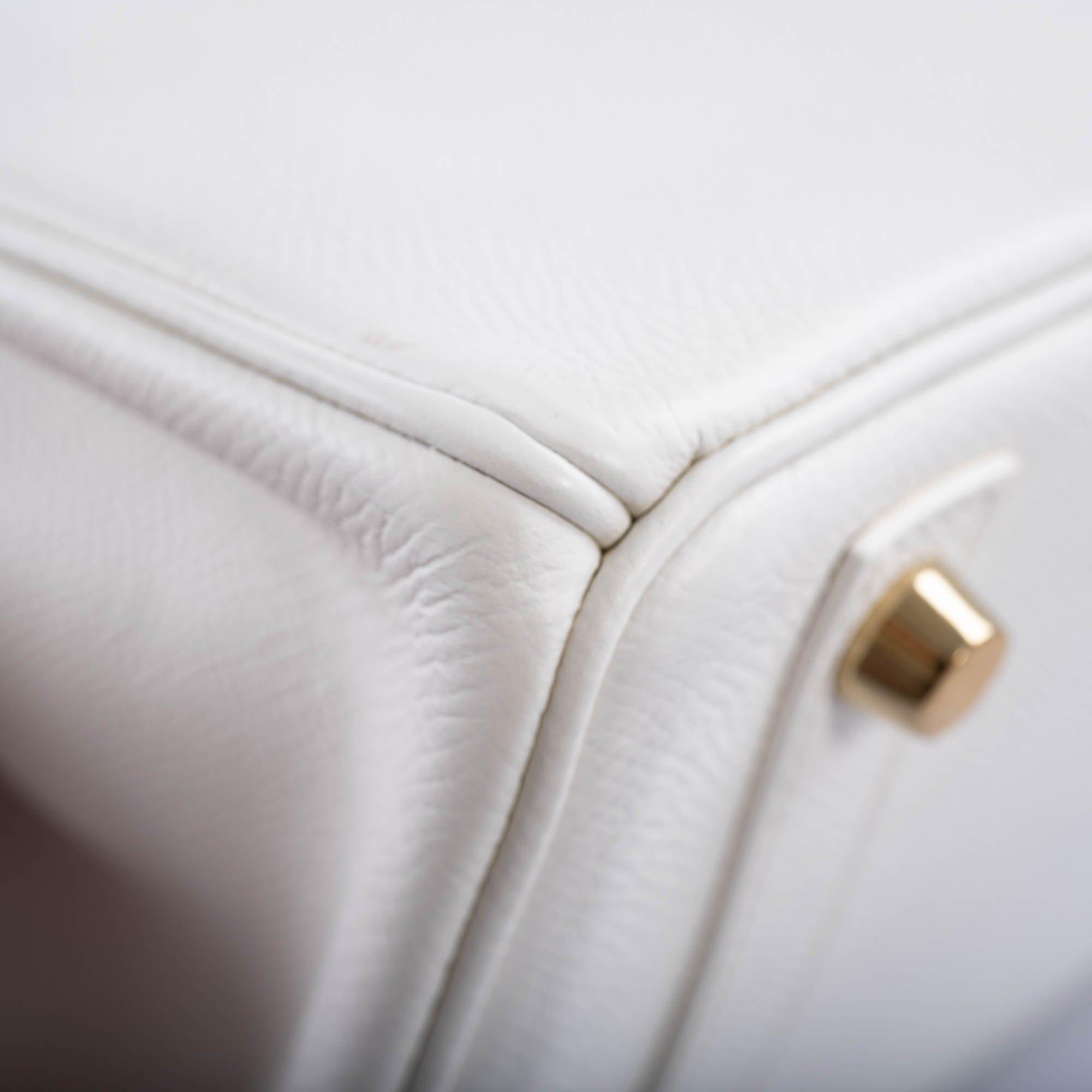 Hermes Birkin 25 White Epsom with Gold Hardware - 2008, L Square - Exclusu