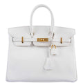 Hermes Birkin 25 White Epsom with Gold Hardware - 2008, L Square - Exclusu