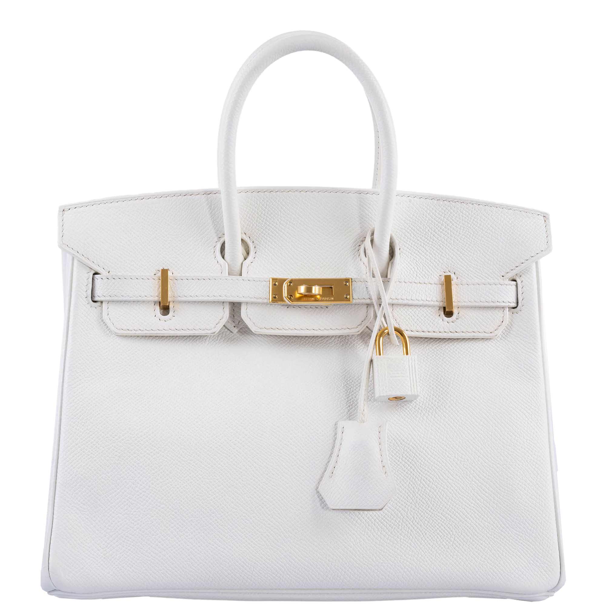 Hermes Birkin 25 White Epsom with Gold Hardware - 2008, L Square - Exclusu