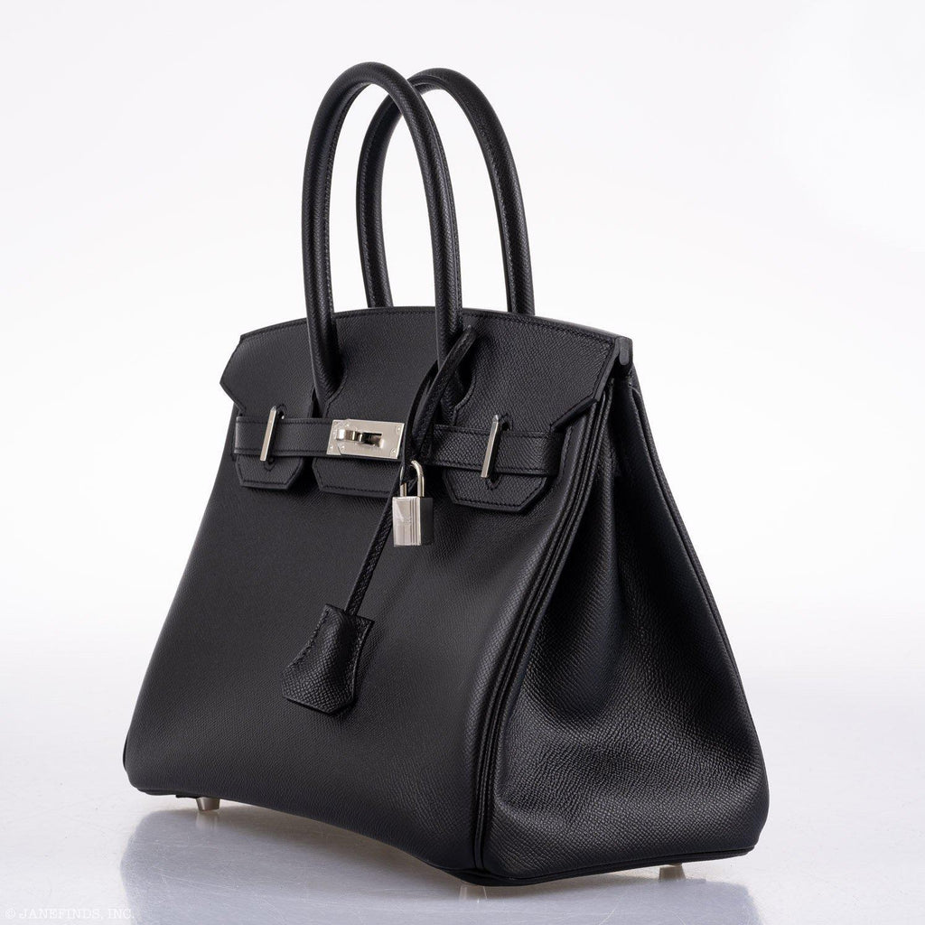 Hermes Birkin 30 Black Epsom Palladium Hardware - 2020, Y - Exclusu