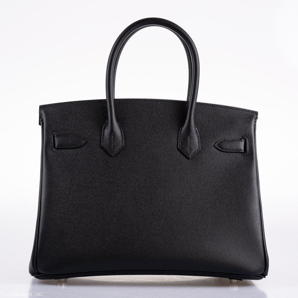 Hermes Birkin 30 Black Epsom Palladium Hardware - 2020, Y - Exclusu