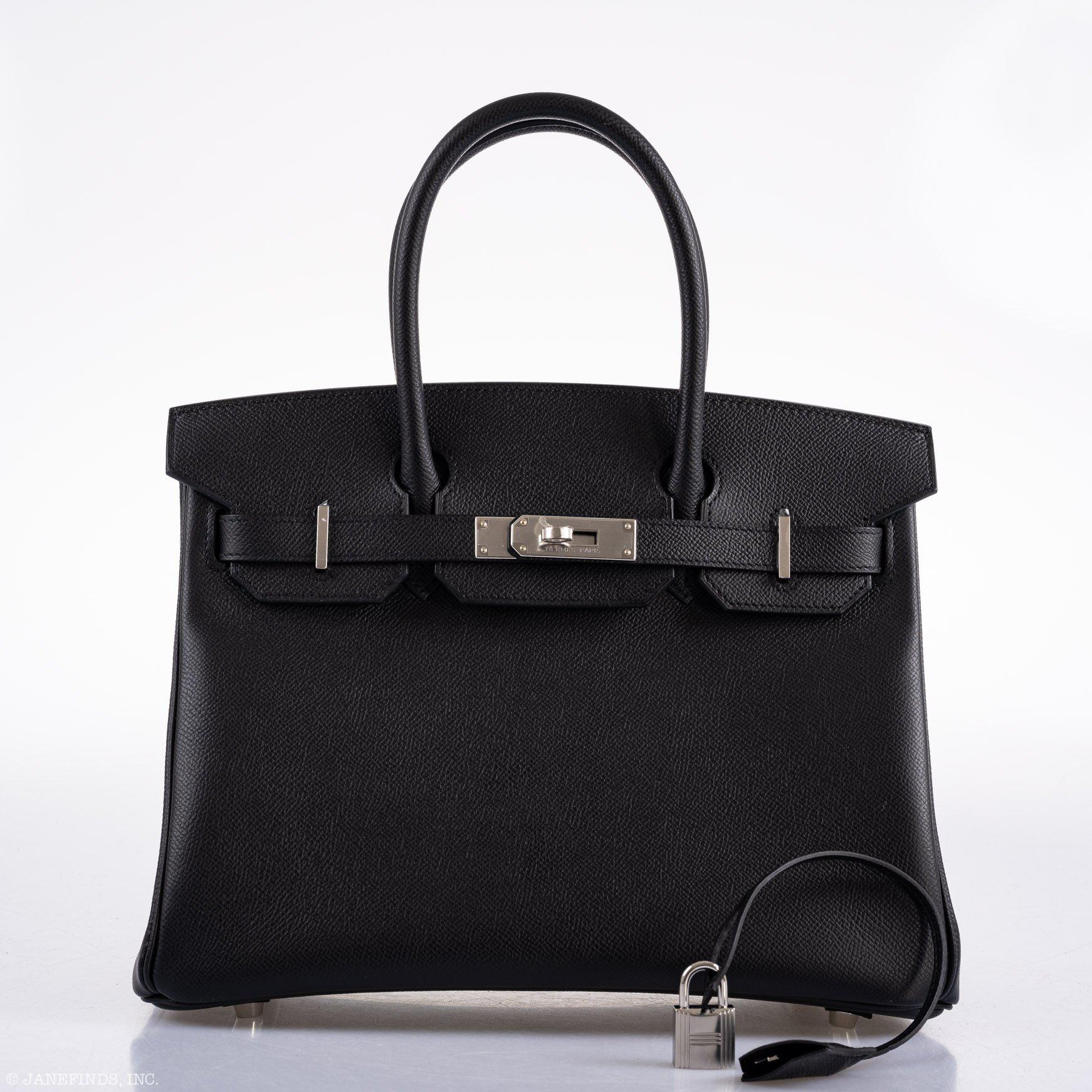 Hermes Birkin 30 Black Epsom Palladium Hardware - 2020, Y - Exclusu
