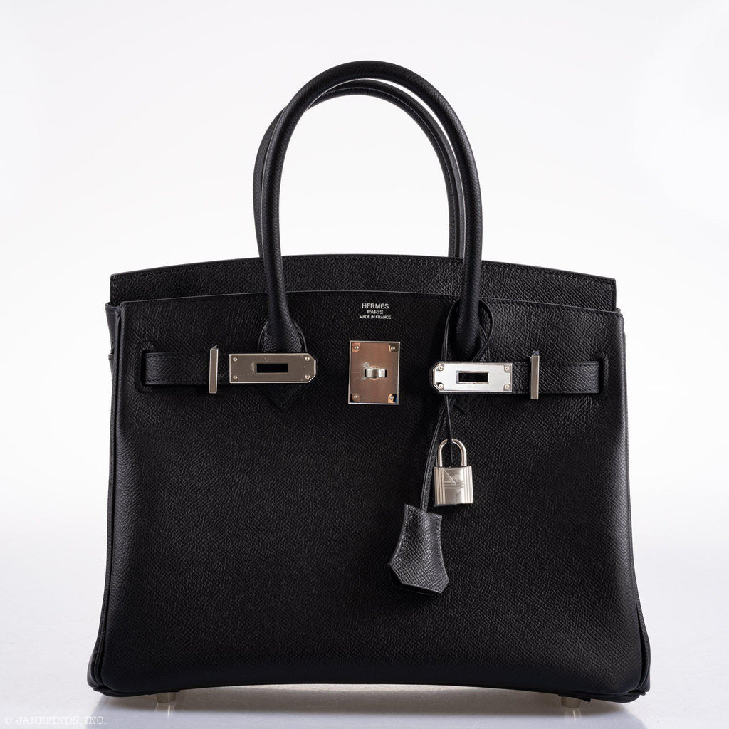 Hermes Birkin 30 Black Epsom Palladium Hardware - 2020, Y - Exclusu