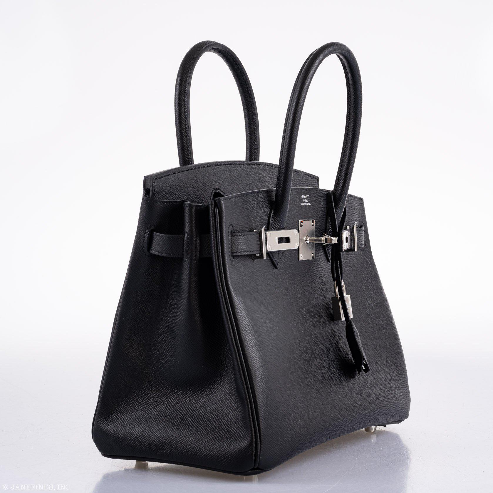 Hermes Birkin 30 Black Epsom Palladium Hardware - 2020, Y - Exclusu