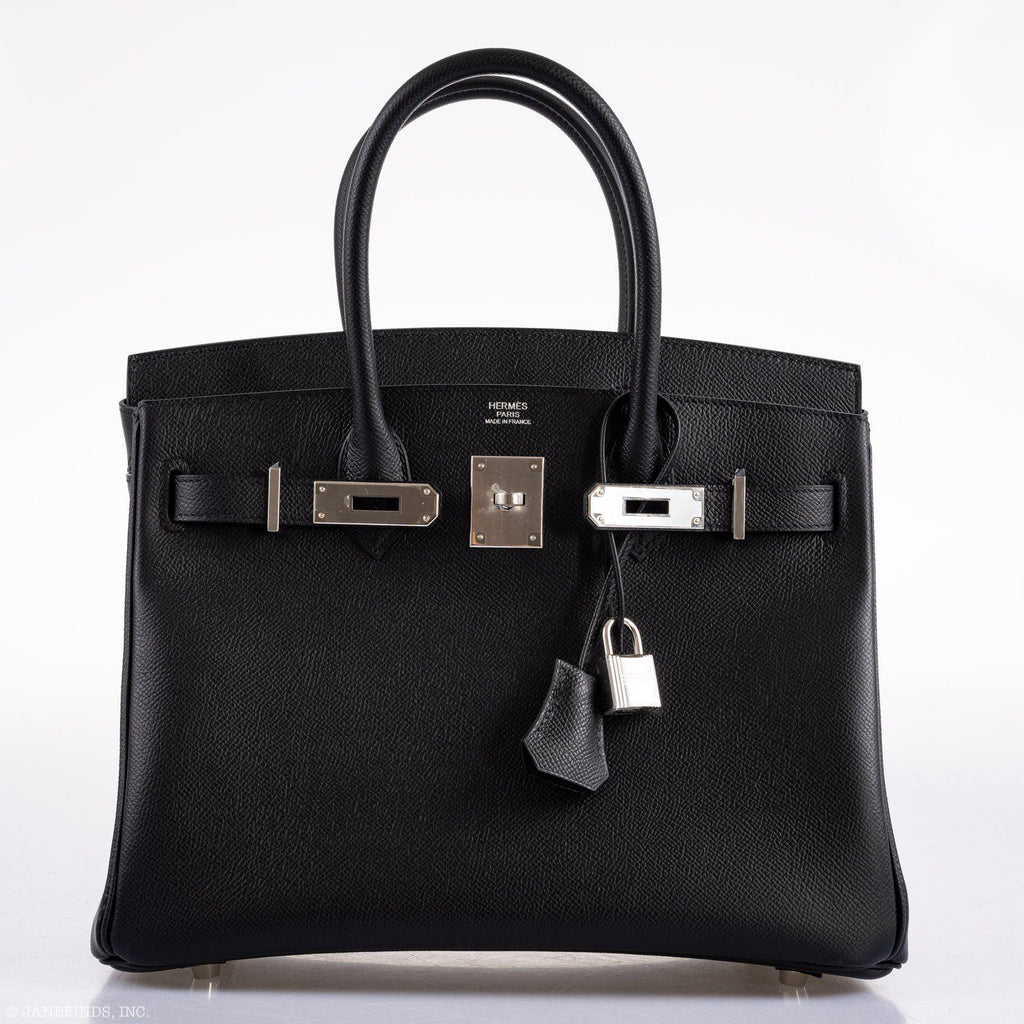 Hermes Birkin 30 Black Epsom Palladium Hardware - 2020, Y - Exclusu