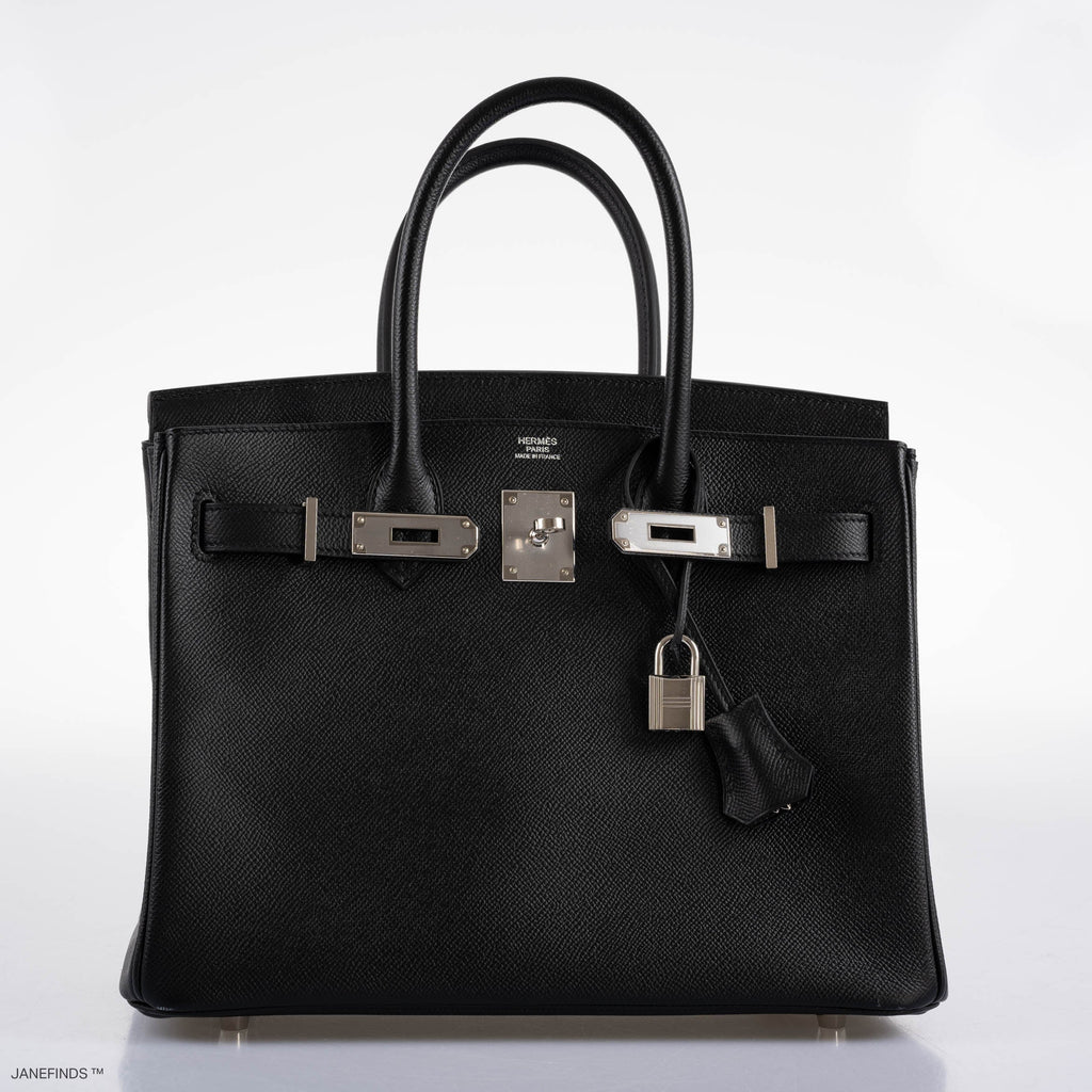 Hermes Birkin 30 Black Epsom with Palladium Hardware - 2019, D - Exclusu