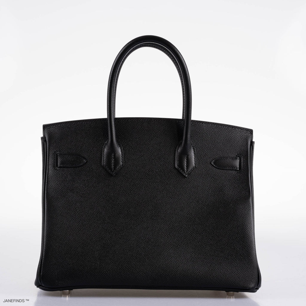 Hermes Birkin 30 Black Epsom with Palladium Hardware - 2019, D - Exclusu