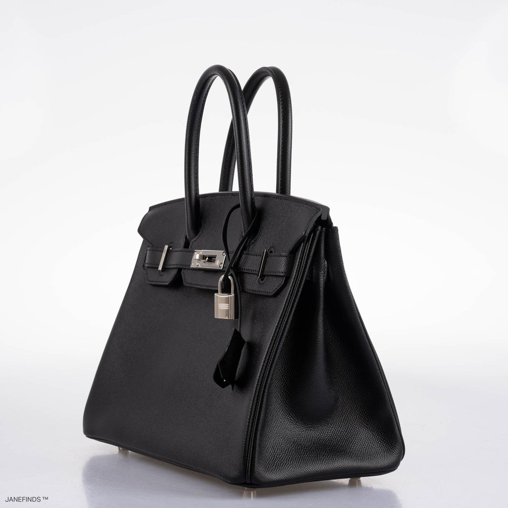 Hermes Birkin 30 Black Epsom with Palladium Hardware - 2019, D - Exclusu