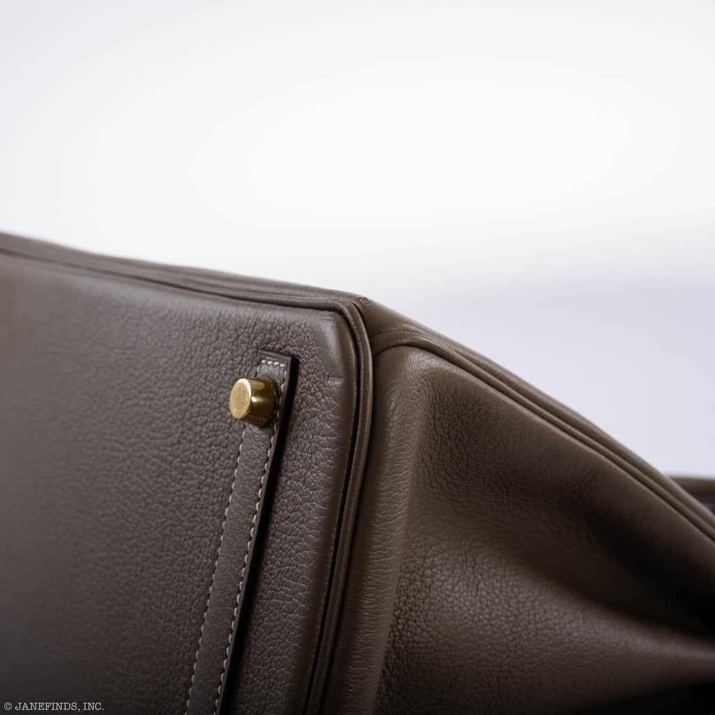 Hermes Birkin 30 Etoupe Navillo leather Gold Hardware - 2019, D - Exclusu