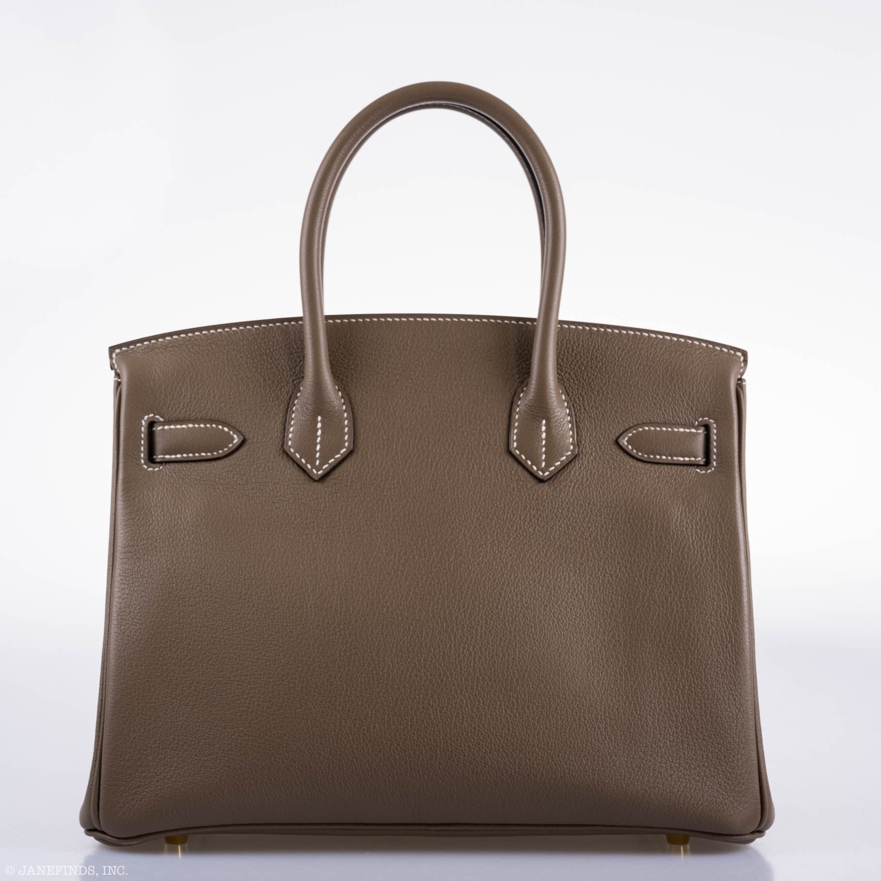 Hermes Birkin 30 Etoupe Navillo leather Gold Hardware - 2019, D - Exclusu