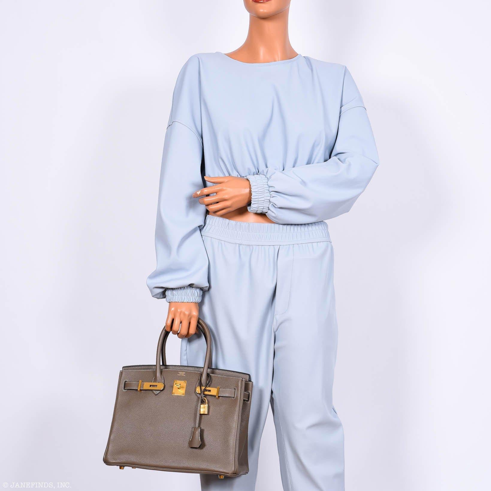 Hermes Birkin 30 Etoupe Navillo leather Gold Hardware - 2019, D - Exclusu