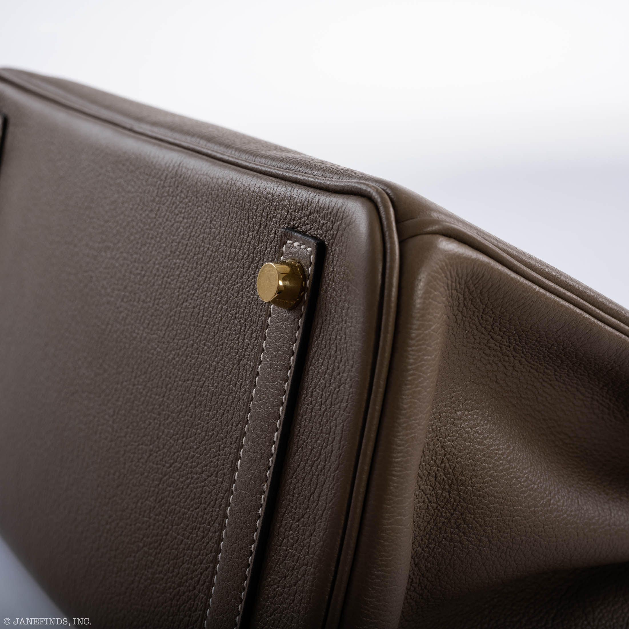 Hermes Birkin 30 Etoupe Navillo leather Gold Hardware - 2019, D - Exclusu