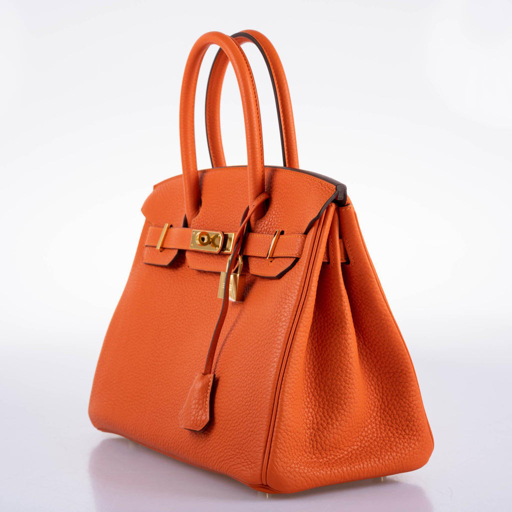 Hermes Birkin 30 Feu Togo Gold Hardware - 2020, Y - Exclusu