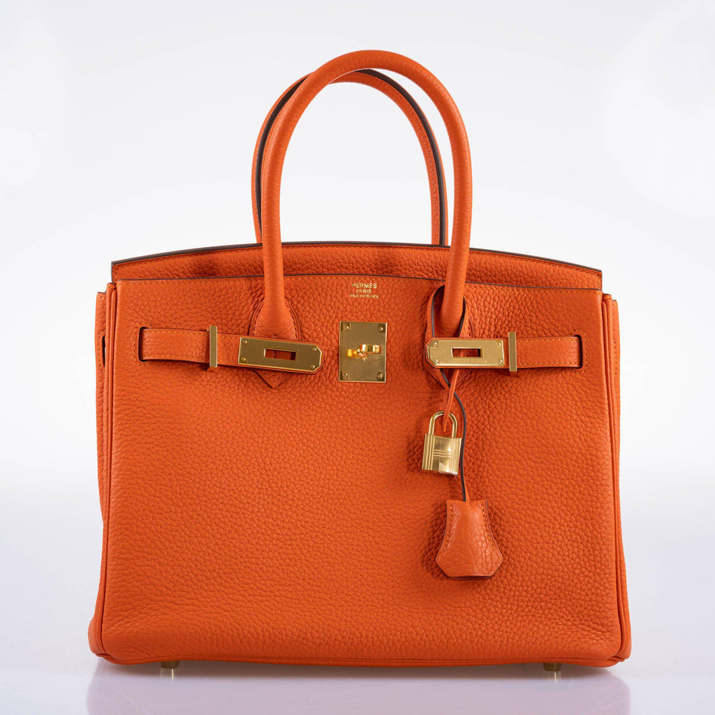 Hermes Birkin 30 Feu Togo Gold Hardware - 2020, Y - Exclusu