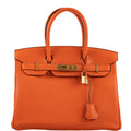 Hermes Birkin 30 Feu Togo Gold Hardware - 2020, Y - Exclusu