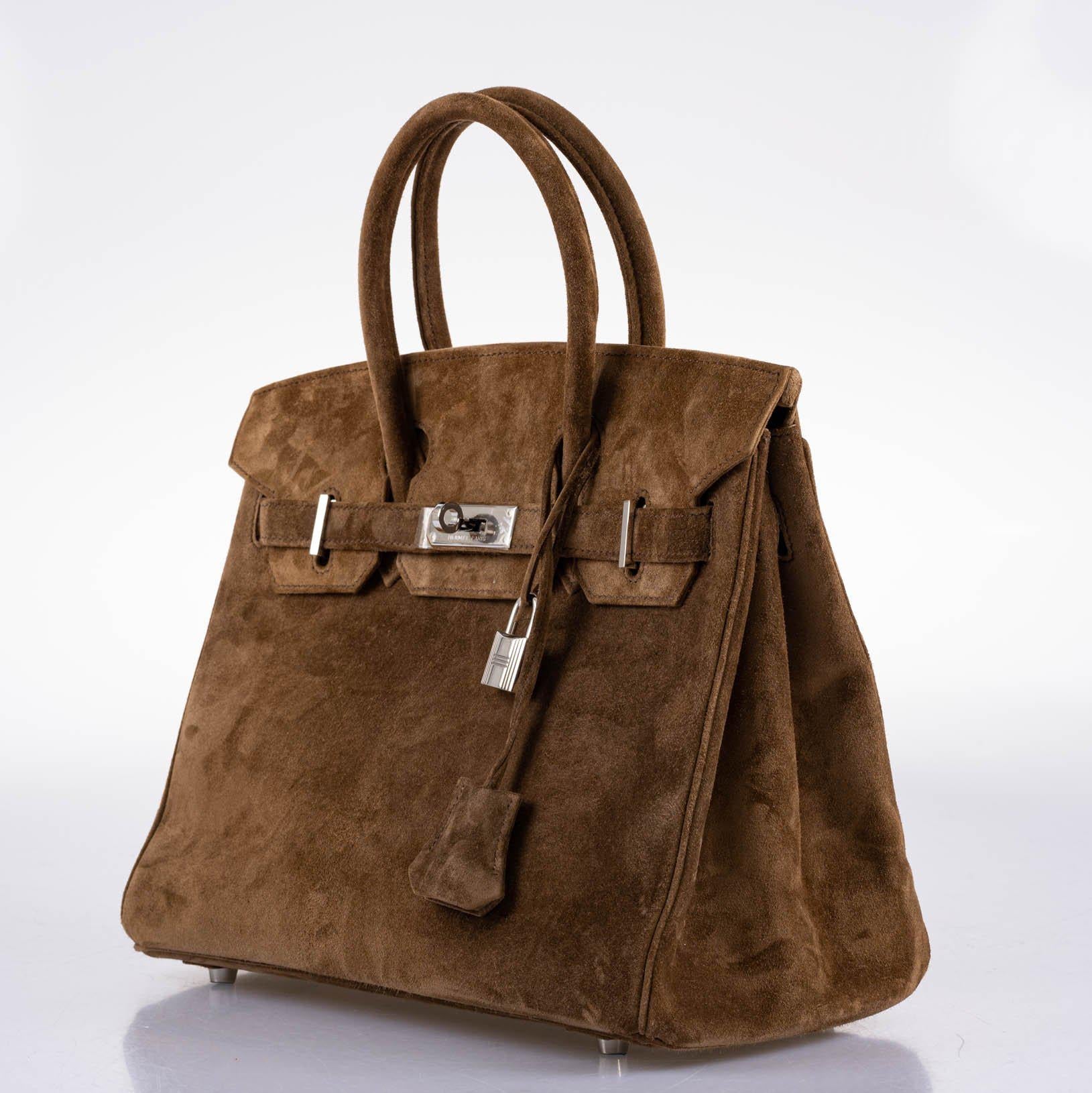 Hermes Birkin 30 Gold Veau Doblis Suede Palladium Hardware - 2008, L Square - Exclusu