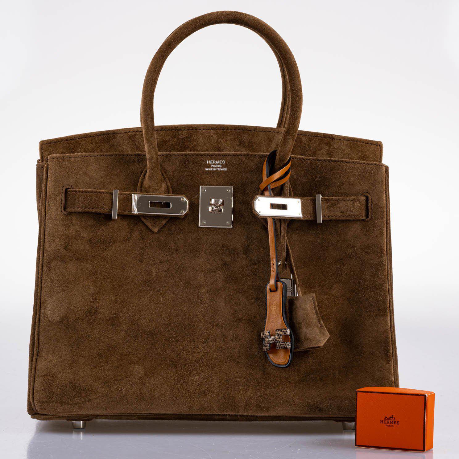 Hermes Birkin 30 Gold Veau Doblis Suede Palladium Hardware - 2008, L Square - Exclusu