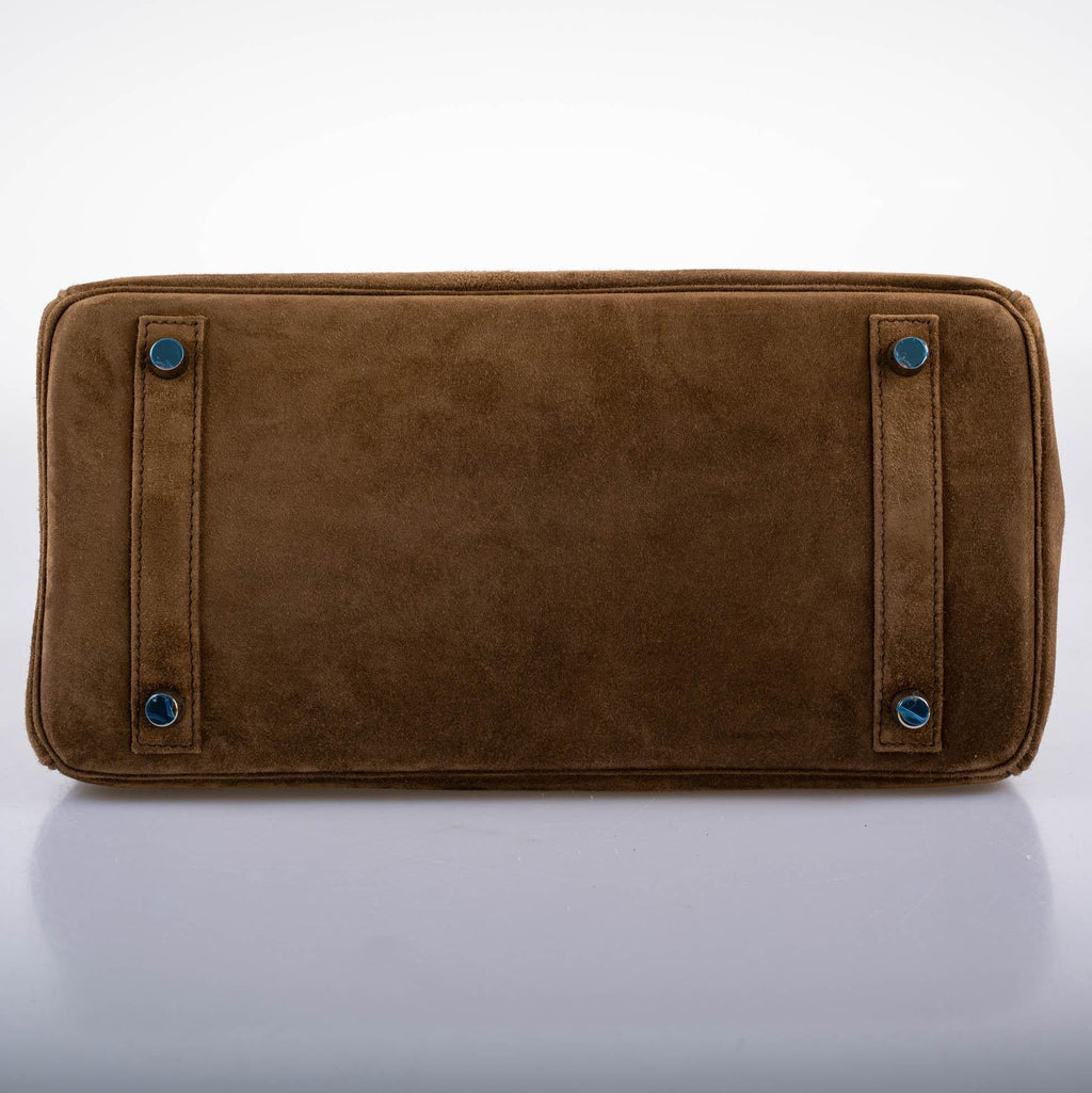 Hermes Birkin 30 Gold Veau Doblis Suede Palladium Hardware - 2008, L Square - Exclusu