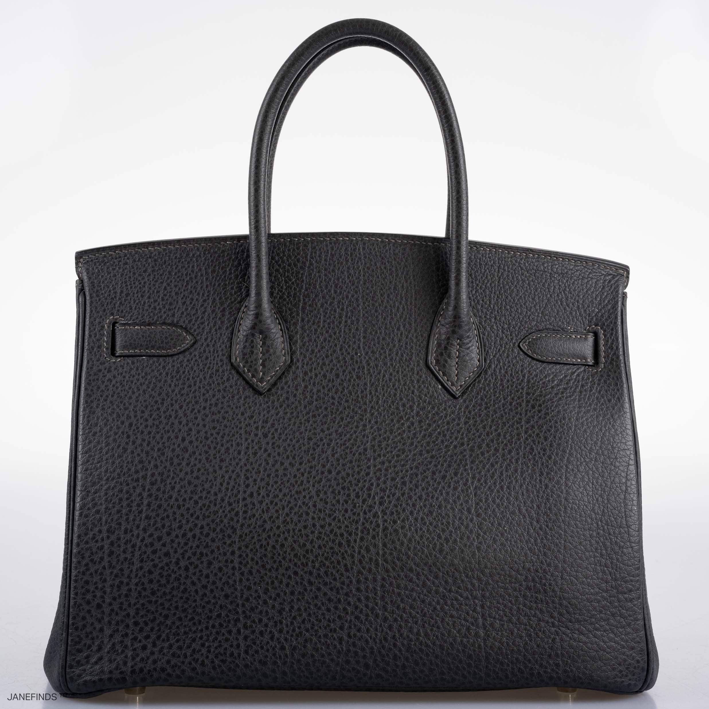 Hermes Birkin 30 Graphite Buffalo with Palladium Hardware - 2005, I Square - Exclusu