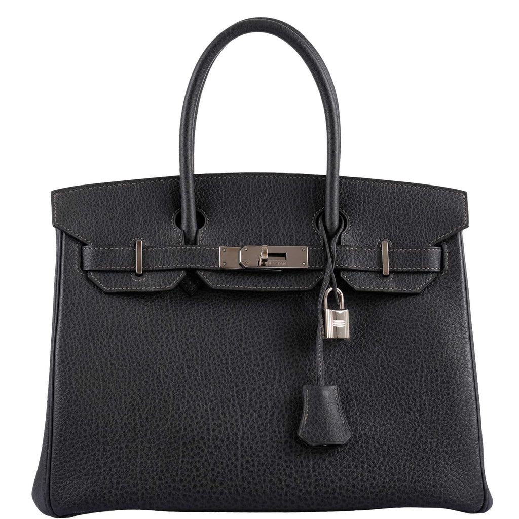 Hermes Birkin 30 Graphite Buffalo with Palladium Hardware - 2005, I Square - Exclusu