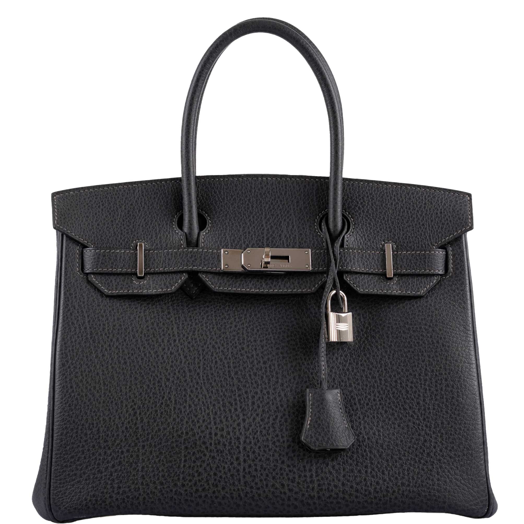 Hermes Birkin 30 Graphite Buffalo with Palladium Hardware - 2005, I Square - Exclusu