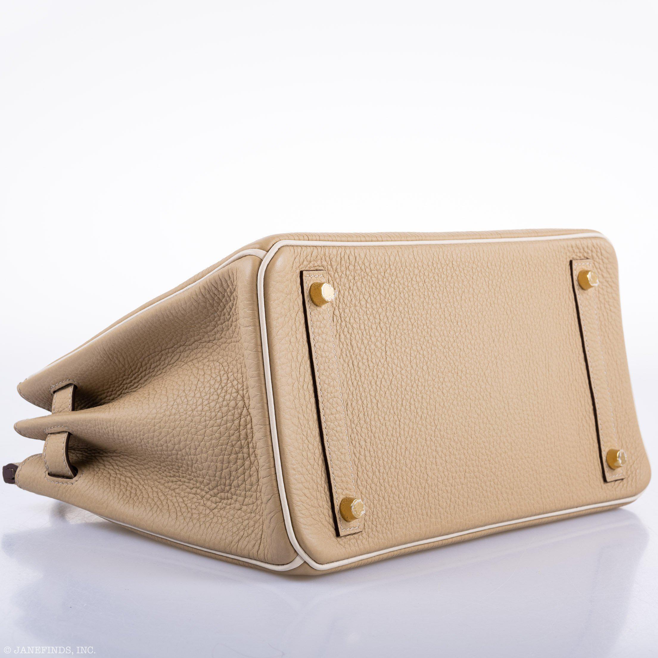 Hermes Birkin 30 HSS Trench & Craie Piping Togo Brushed Gold Hardware - 2016, X - Exclusu