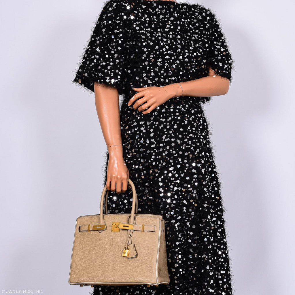 Hermes Birkin 30 HSS Trench & Craie Piping Togo Brushed Gold Hardware - 2016, X - Exclusu